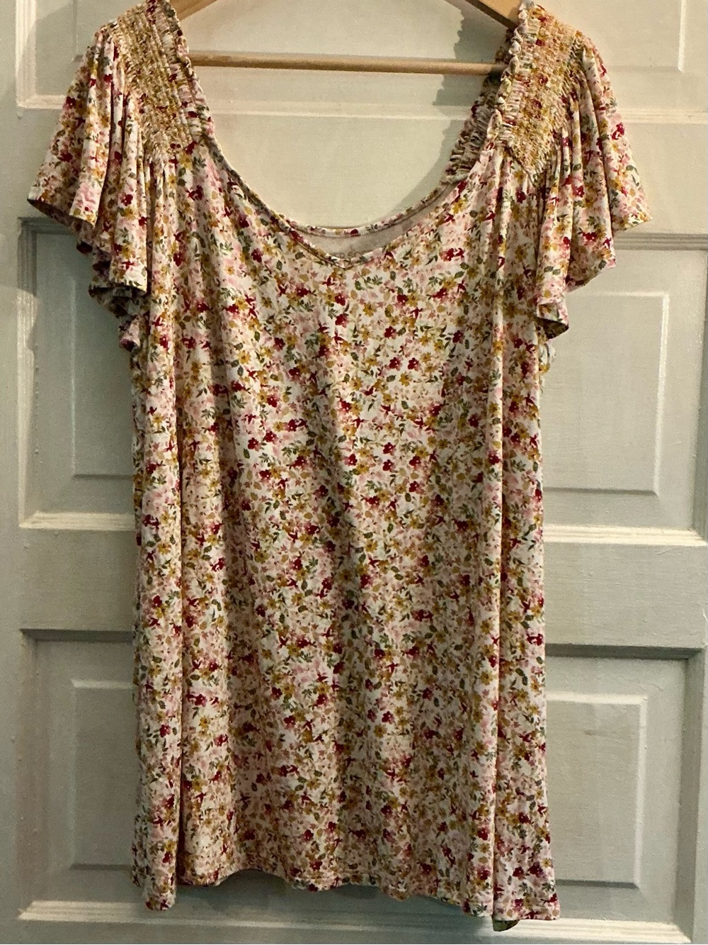 Torrid Super Soft Floral Smocked Flutter Sleeve Top Plus Size 3